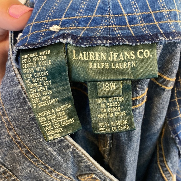 Vintage Y2K Lauren Ralph Lauren Jeans Jean Button Down Midi Skirt Size 18W - Picture 8 of 8